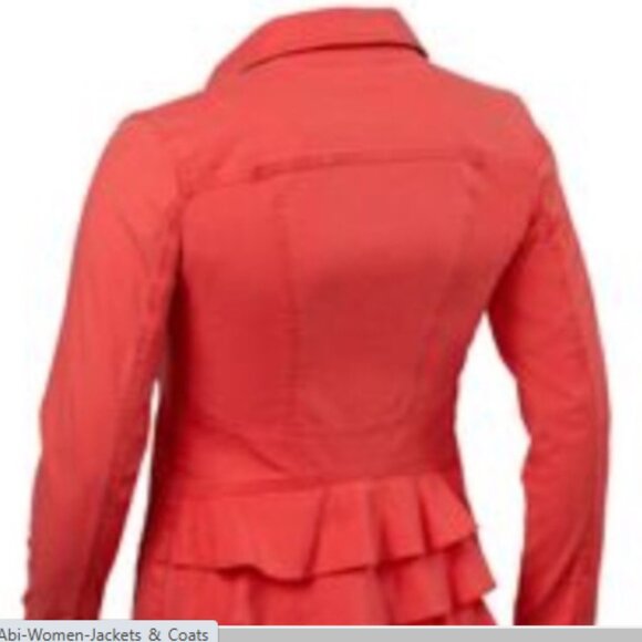 Cabi Orange Jacket Coat with Ruffle Back - Picture 3 of 3